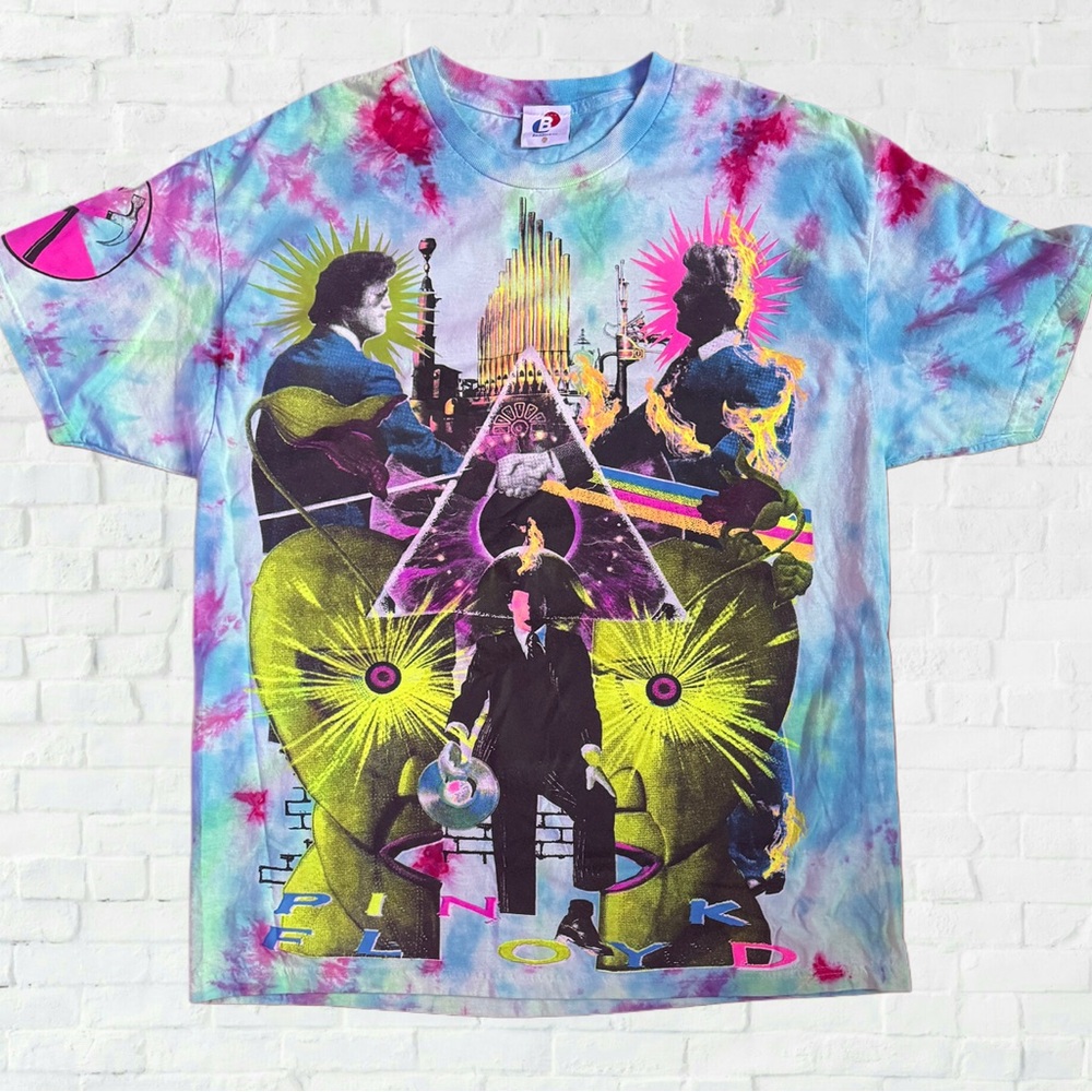Backstock Co Pink Floyd AOP Tie Dye T Shirt All Over Print XL OOP LTD Release